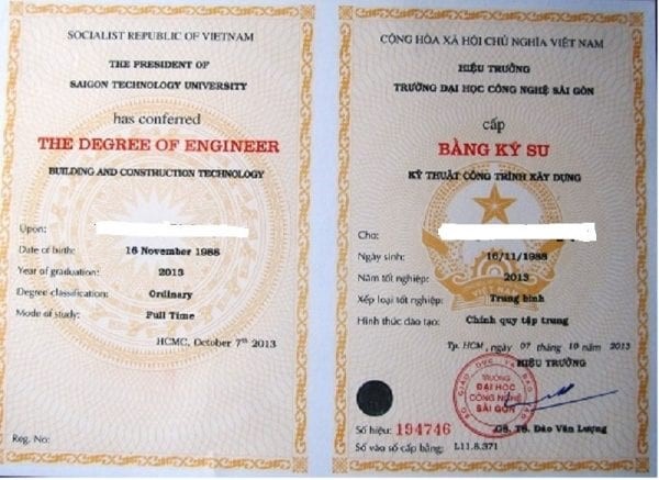 Dịch vụ làm bằng đại học công nghệ Sài Gòn chuyên nghiệp