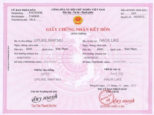 Làm Giấy Kết Hôn Giả Chất Lượng Tại Làm Bằng Toàn Quốc