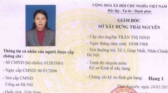 Làm Chứng Chỉ Định Giá Xây Dựng Uy Tín Tại Làm Bằng Toàn Quốc