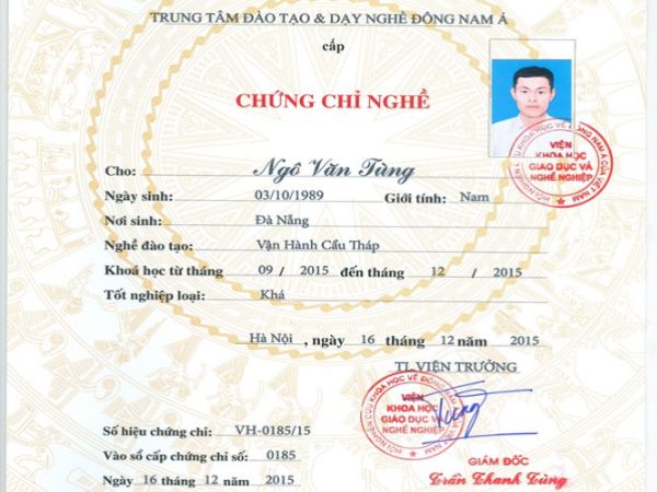 Làm Chứng Chỉ Cầu Trục Lấy Ngay Tại Làm Bằng Toàn Quốc