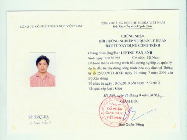 Làm Chứng Chỉ Giám Đốc Quản Lý Dự Án Bao Công Chứng