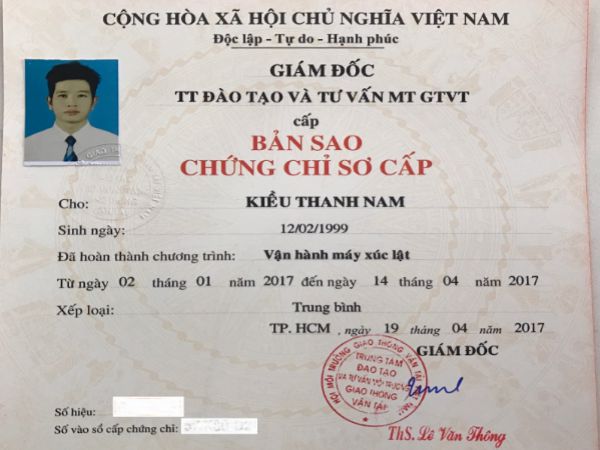 Làm Chứng Chỉ Máy Xúc Lấy Ngay Tại Làm Bằng Toàn Quốc