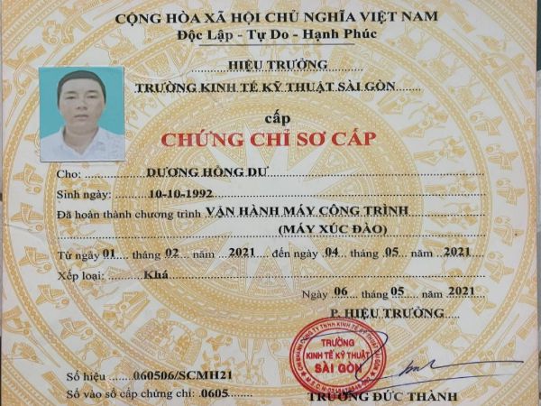 Làm Chứng Chỉ Máy Xúc Lấy Ngay Tại Làm Bằng Toàn Quốc