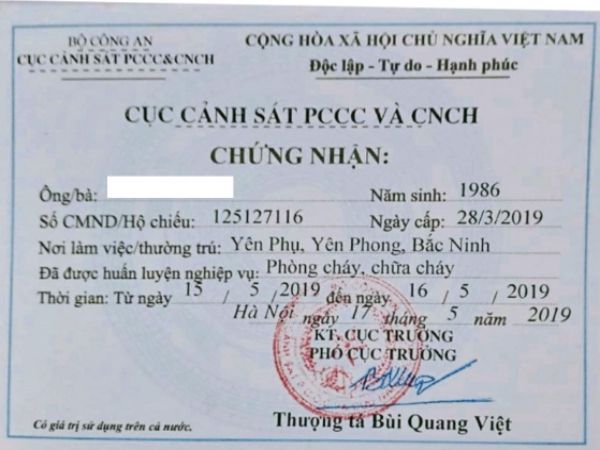 Làm Chứng Chỉ Phòng Cháy Lấy Ngay Tại Làm Bằng Toàn Quốc