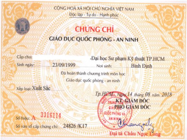 Làm Chứng Chỉ Quốc Phòng Lấy Ngay Tại Làm Bằng Toàn Quốc
