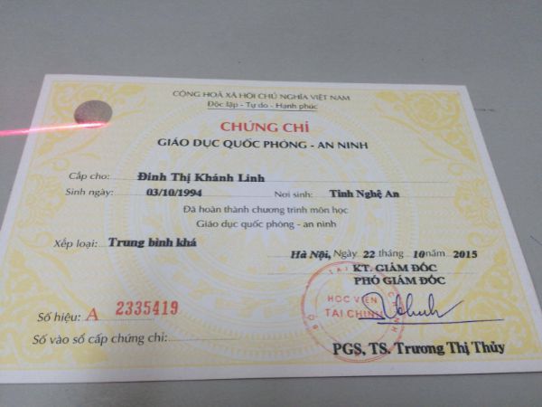 Làm Chứng Chỉ Quốc Phòng Lấy Ngay Tại Làm Bằng Toàn Quốc