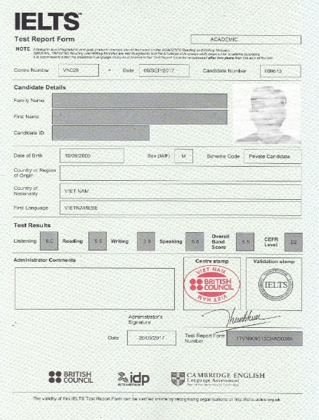 Chứng chỉ tiếng Anh IELTS