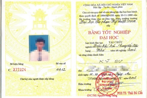 Mẫu Bằng Tốt Nghiệp Phổ Biến Đang Được Sử Dụng Tại Việt Nam