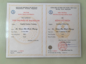 Mẫu bằng trường đại học Đồng Tháp được làm tại Làm Bằng Toàn Quốc