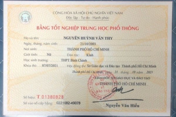 Làm Bằng Cấp 3 Phôi Thật Giá Rẻ Không Cần Học Và Thi