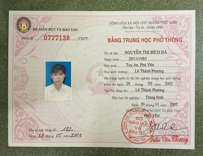 Làm Bằng Cấp 3 Phôi Thật Giá Rẻ Không Cần Học Và Thi
